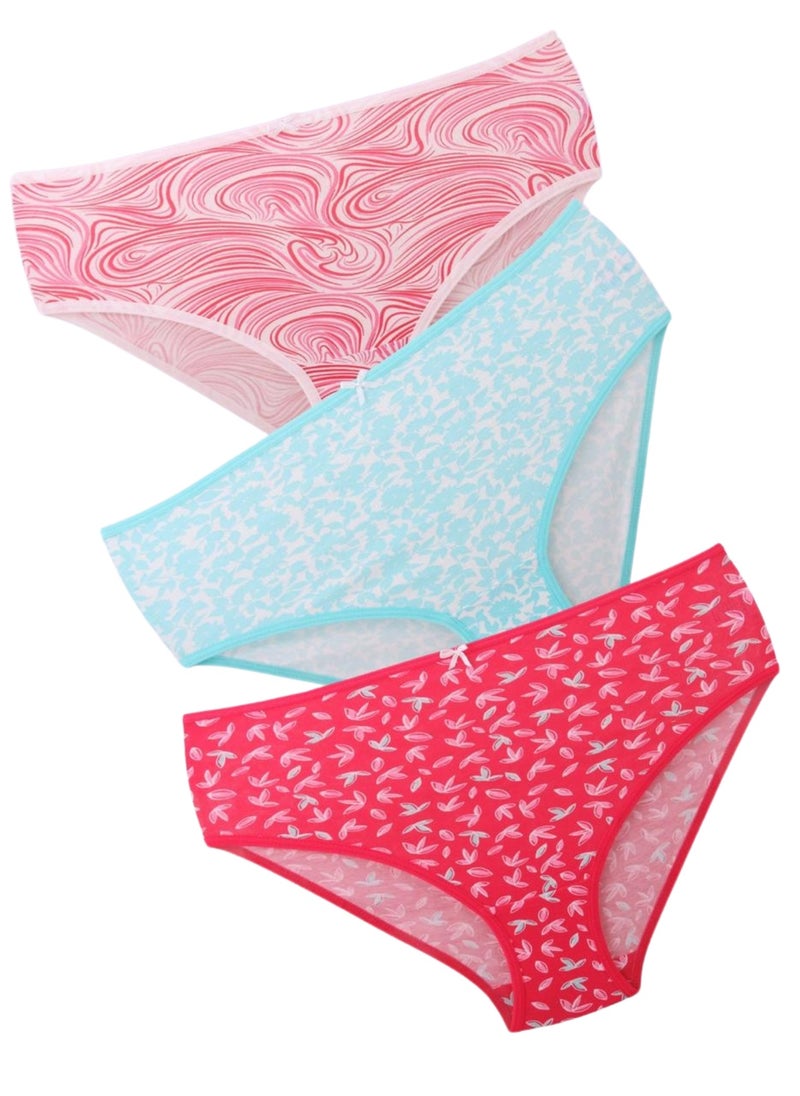Kalia - Pack of 3 Printed Cotton Brief Panties Underwear for Women - Image 1