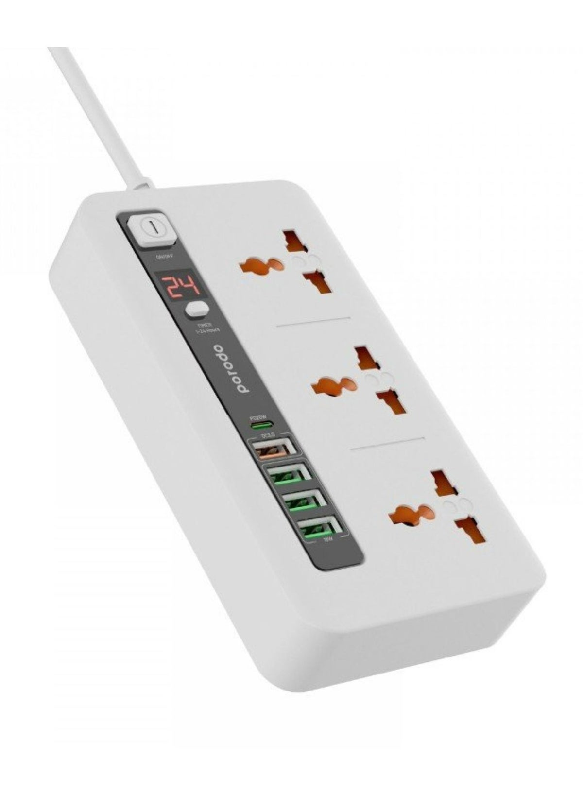 Power Plug In Hub porodo Multi-Port Power HUB with Power Button & Timer, Over-Heat ...