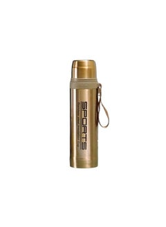 Stainless Steel Vacuum Insulated Sports Flask Bottle – 750ml Leak-Proof Thermal Water Bottle with Cup Lid & Handle – Hot & Cold Temperature Retention – Ideal for Travel, Office, Gym