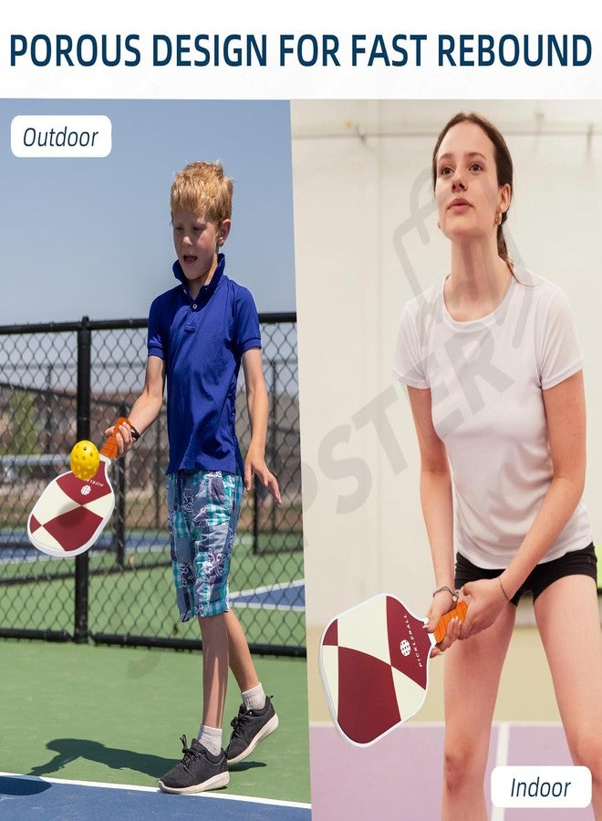 Shopster مضرب بيكلبول خفيف الوزن من الألياف الزجاجية من شوبستر، مزود بنواة من البولي بروبيلين على شكل خلية نحل ومقبض مريح مانع للانزلاق ومقاوم للتعرق، مناسب للرجال والنساء، مضرب واحد - أبيض - Image 5
