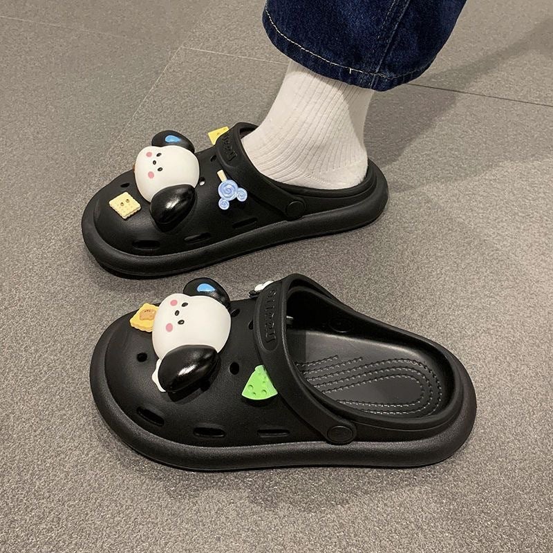 Cartoon Pattern PVC Hole Shoes – Women's Casual Non-Slip Slippers - Image 4