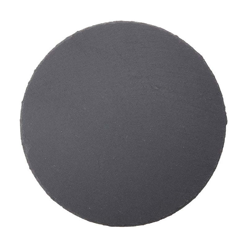 Cilio Slate Round Cheese Board  Natural Stone Tray for Serving Cheese  Charcuterie  Sushi  Appetizers  and More  Black  11"" diameter - Image 2