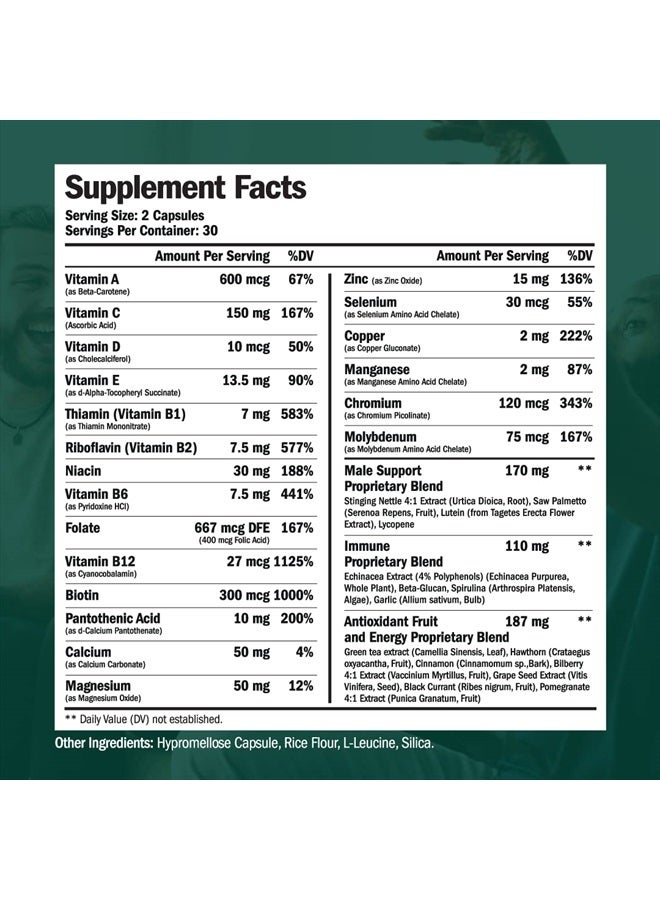 Vimerson Health Multivitamin for Men - Daily Men's Multivitamins & Multiminerals Supplement for Energy, Focus and Performance. Mens Vitamins A, C, D, E & B12, Zinc, Calcium, Magnesium & More. 30 Days of Multi Vitamin - Image 2