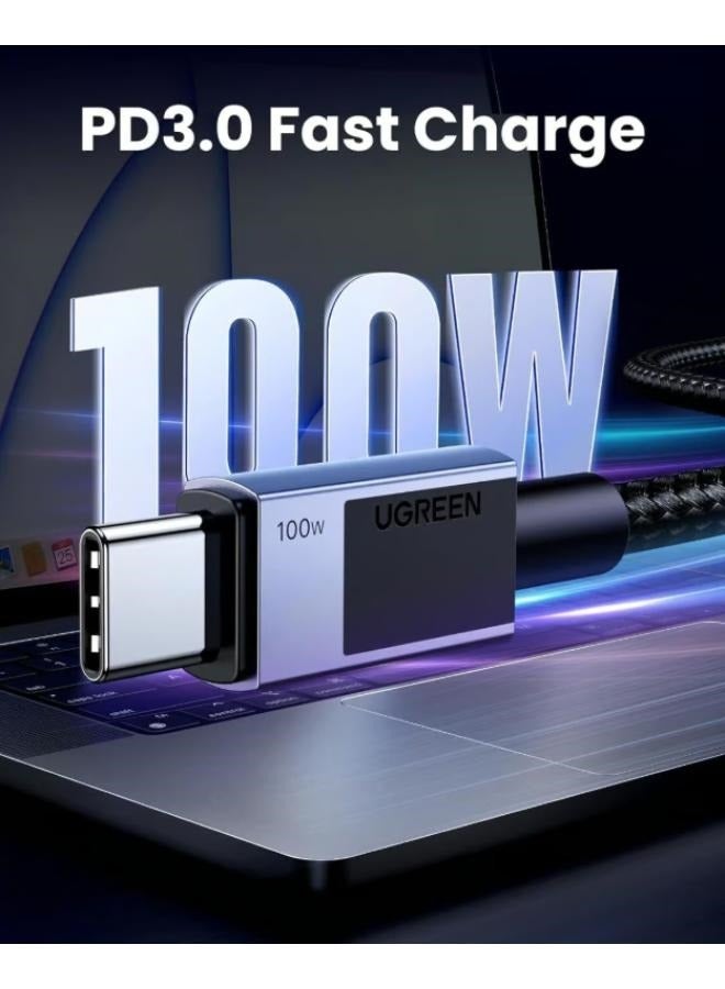 UGREEN USB-C to USB-C PD Fast Charging Cable 1M 5A Max Space Gray - Image 2