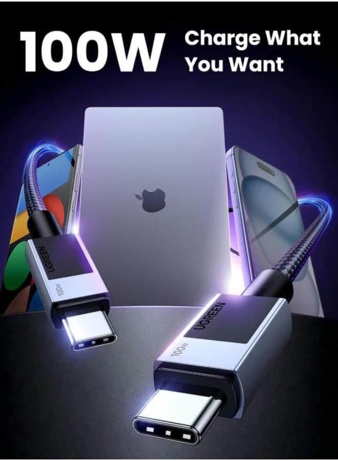 UGREEN USB-C to USB-C PD Fast Charging Cable 1M 5A Max Space Gray - Image 3