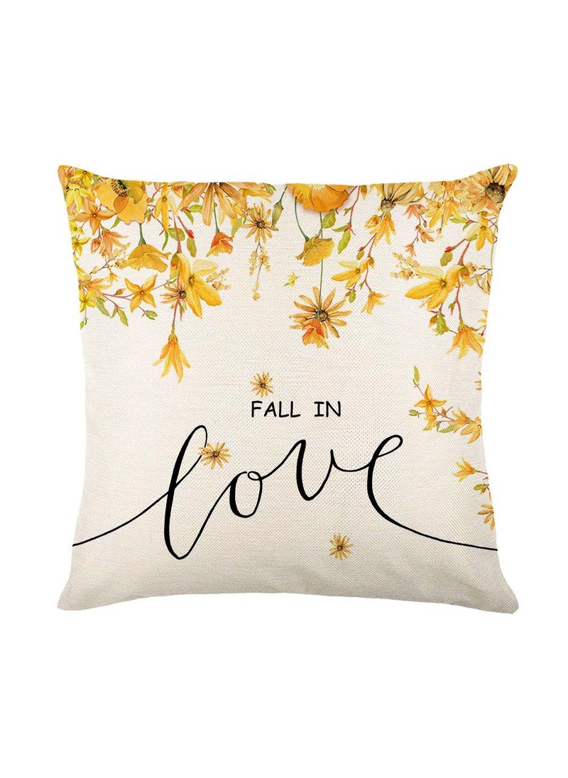 Y&D Plant Flower Throw Pillow Cover Linen Printing Home Decoration Living Room Bedroom Sofa Cushion Cover 45 * 45cm 