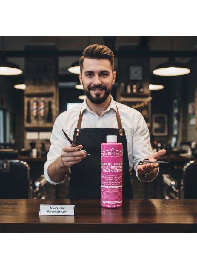 آي كان لندن محلول مطهر ومبيد للجراثيم من آيكان باربرسايد لندن، 500 مل، وردي اللون - معقم احترافي للصالونات والمراكز الطبية والمنتجعات الصحية - Image 3