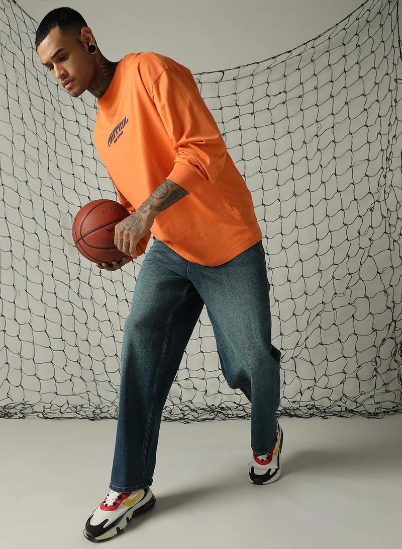 Hubberholme Men's Indigo 100% Cotton Distressed Jeans