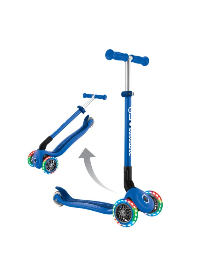 GLOBBER سكوتر أطفال قابل للطي 3 عجلات مع أضواء LED - سكوتر قابل للتعديل - أزرق بحري - Image 5