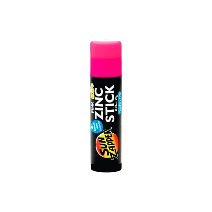 Sun Zapper Zinc Oxide Sunscreen Stick SPF 50+ Pink – Colored Mineral Sunscreen Stick for Face, Water Resistant Sunblock for Kids and Adults, Broad Spectrum, Travel Size 12g (0.42 oz), Australian Made