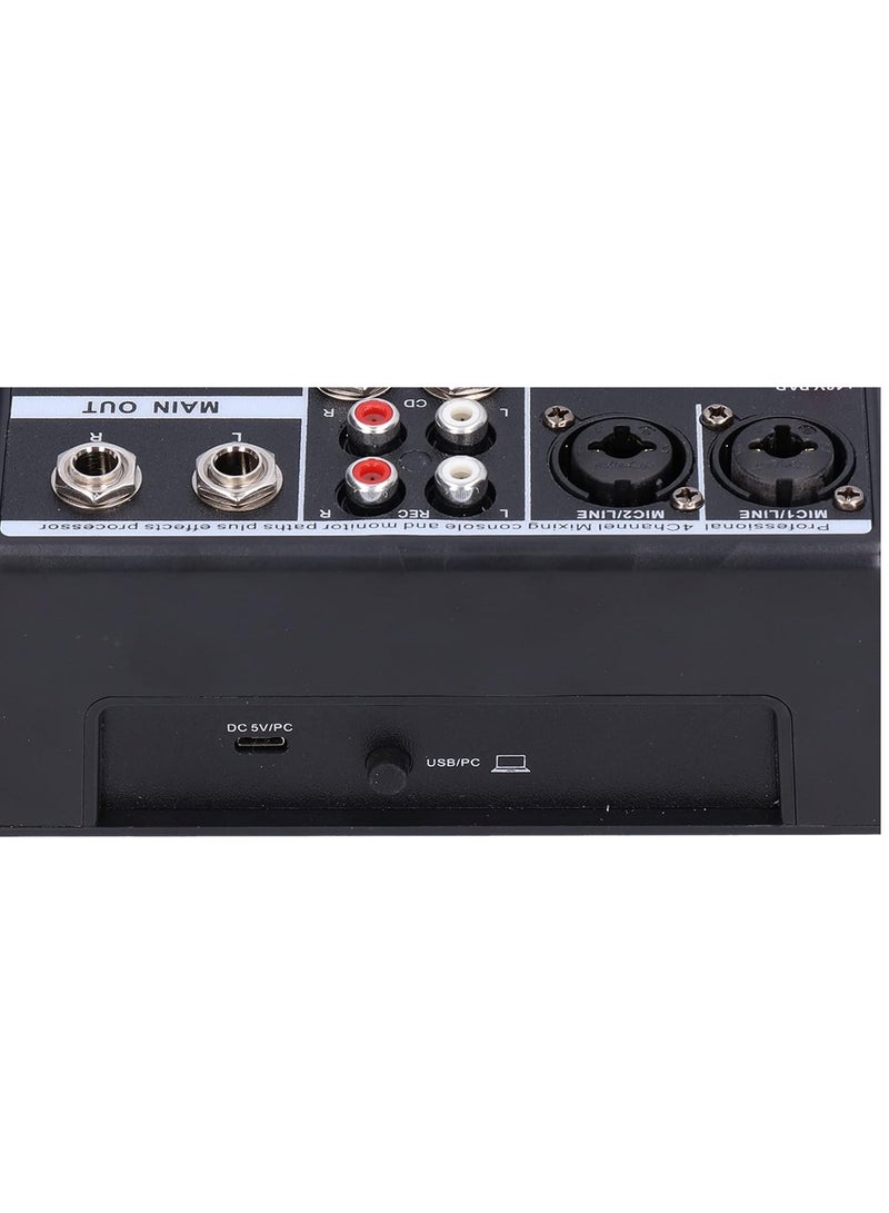 general Audio Live Mixer USB Interface Audio Mixer 4 Channel, Stereo DJ Sound Controller For Home Karaoke, USB Live Stage KTV, Soundcard For PC Recording - Image 5