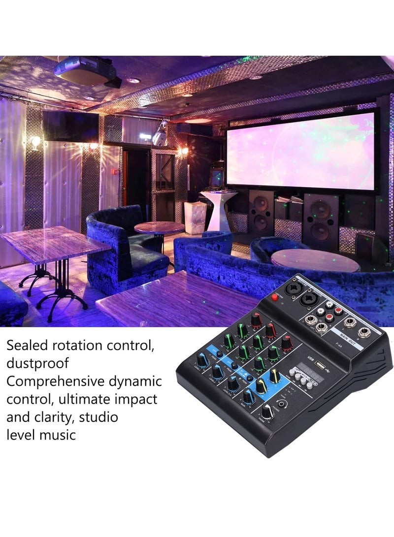general Audio Live Mixer USB Interface Audio Mixer 4 Channel, Stereo DJ Sound Controller For Home Karaoke, USB Live Stage KTV, Soundcard For PC Recording - Image 2