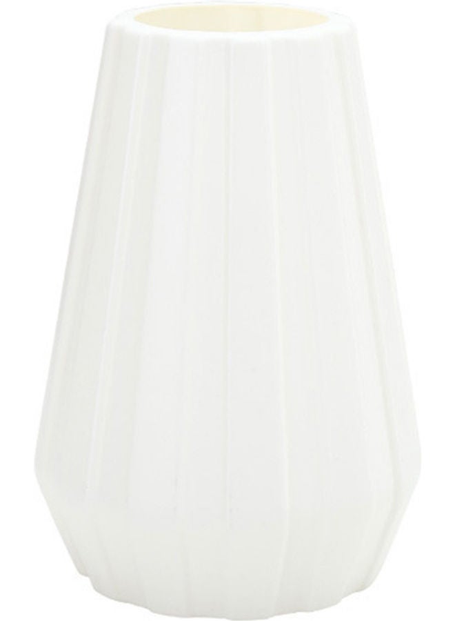 Beauenty Nordic Style Plastic Geometric Vase Dried Flower Pot Milky White 