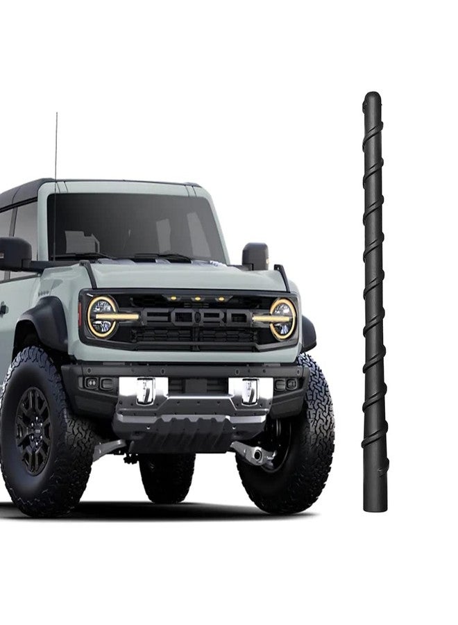 AMFRNE 7" Bronco Short Antenna, Compatible with Ford Bronco Full Size and Sport All Models 2021 2022 2023 2024, Good Reception, Black, 7 Inch Spiral AM FM Radio Antenna, for Bronco Accessories 2021-2024 - Image 1