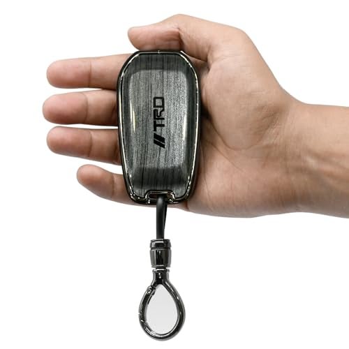 KMH Marble Metal Car Key Cover Compatible with Fortuner, Innova Crysta, Fortuner Facelift 2021, Fortuner Legender 2021 keycover with Keychain 3 Buttons Key Shell Case Holder Protector (Gun Brown) - Image 1