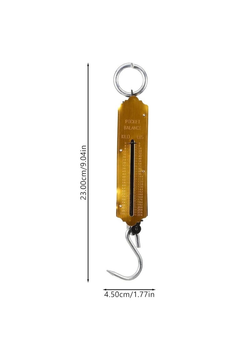 DEFAONS DEFAONS Pocket Balance Spring Scale 100Kg 224LBS  Portable Hanging Hook Scale Mechanical Weight Measuring Tool for Travel Fishing Farming and Kitchen Use - 1 pcs  - Image 5