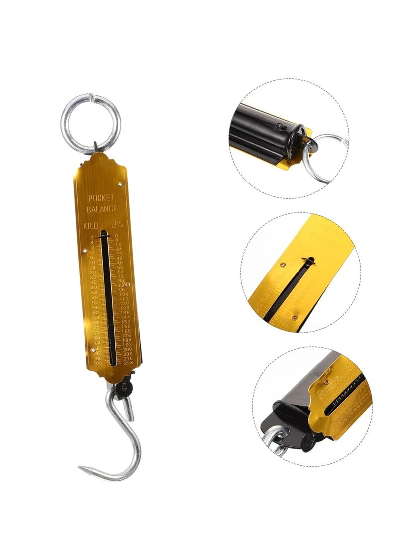 DEFAONS - DEFAONS Pocket Balance Spring Scale 100Kg 224LBS  Portable Hanging Hook Scale Mechanical Weight Measuring Tool for Travel Fishing Farming and Kitchen Use - 1 pcs - Image 1