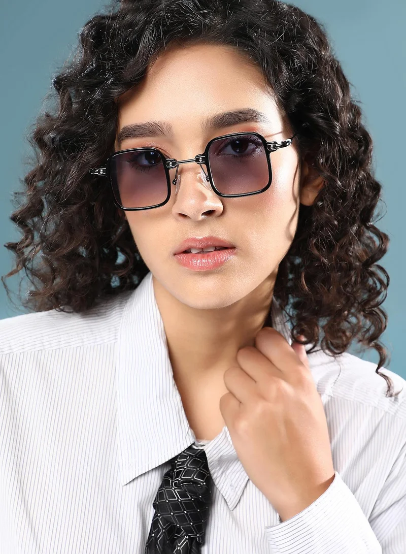 صوص هاوت نظارة شمسية بعدسات مربعة كامل الحواف مع حماية من الأشعة الشمسية للنساء