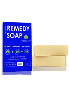 Remedy Natural Tea Tree Oil Soap Bar For Men Women (Pack Of 2) W Peppermint & Eucalyptus Face & Body Soap For Body Odor & All Skin Types