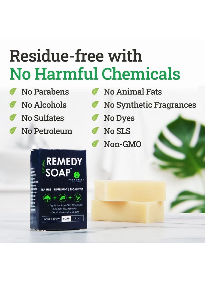 Truremedy Naturals - Remedy Natural Tea Tree Oil Soap Bar For Men Women (Pack Of 2) W Peppermint & Eucalyptus Face & Body Soap For Body Odor & All Skin Types - Image 1