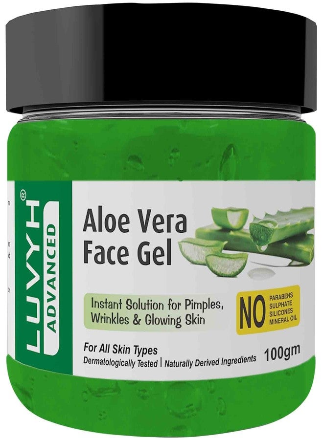 Luvyh Aloe Vera Gel for Face & Hair for Women & Men's |Sunburn |Moisturize and Sooth Glowing Skin | Rashes | Glowing and Radiant Skin | Hydrating Gel Relieves Itchy & Irritated Skin | Suitable for all skin Types-100 Gm - Image 1