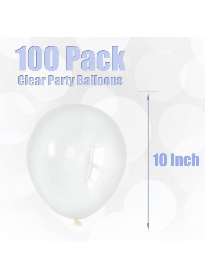 BEISHIDA 100 Pack 10 Inch Clear Balloons Transparent Party Balloons, Latex Matte Round Balloons for Birthday Party, Baby Shower, Girls Kids Party, Wedding Graduation Anniversary - Image 2