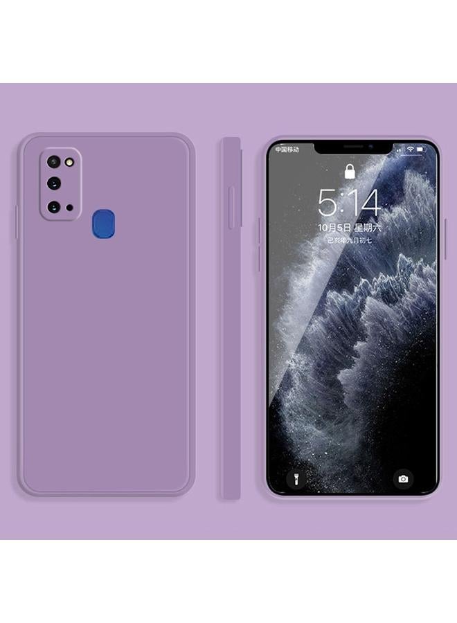 اس-توب جراب لهاتف Samsung Galaxy M31 بلون سادة من السيليكون السائل المقلد بحافة مستقيمة وغطاء حماية كامل مقاوم للسقوط - Image 1