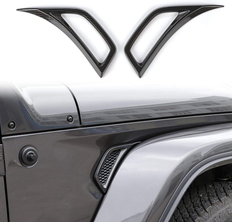 Voodonala for Jeep JL ABS Carbon Fiber Side Air Conditioning Vent Outlet Decoration Trim for 2018-2022 Jeep Wrangler JL JLU Gladiator JT