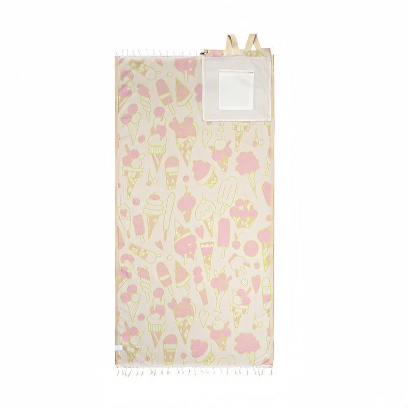 Cross-Border Best-Selling 2-in-1 Seashells Towel Bag - Convertible Beach Towel & Bag - Image 1