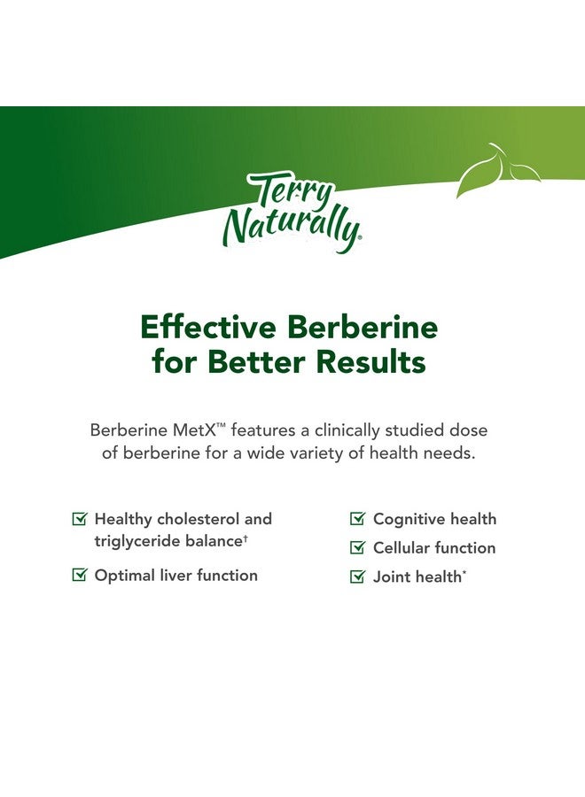 Terry Naturally Berberine 60 Capsules Metabolic Support Supplement Heart Cholesterol Triglyceride Balance Liver Cellular Joint Health Nongmo Vegan Glutenfree 60 Servings - Image 3