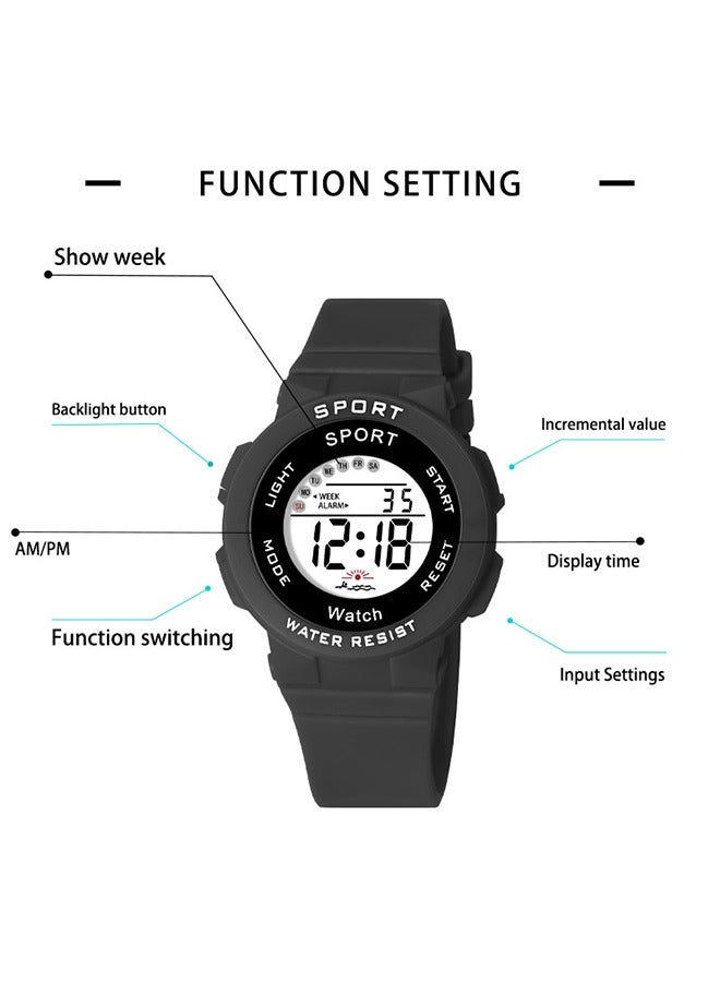 2 Pack Kids Multifunction Sports Water Resistant Digital Watch Multicolour - Image 3