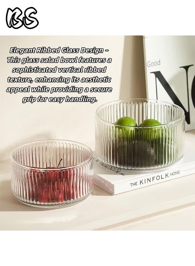 بي إس وعاء سلطة زجاجي مضلع سعة 3800 مل بقاعدة خشبية | صحن سلطه|مقاوم للصدمات ومتين، آمن للغسل في غسالة الأطباق | وعاء خلط كبير، مثالي للفواكه والخضراوات والسلطات والمعكرونة والحلويات | – وعاء زجاجي أنيق بقاعدة من الخيزران الطبيعي – أدوات مطبخ ومائدة عصرية - Image 3
