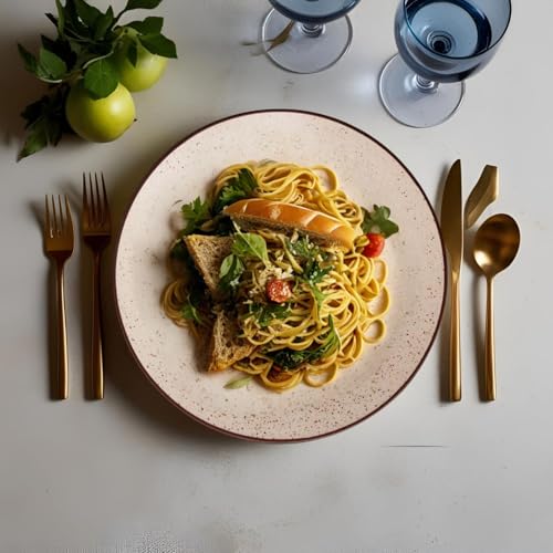 Freakway Stoneware Ceramic |10.6 Inch| Dinner Plates Set of 6 Pcs | Microwave Safe, Dishwasher Safe | Kitchen, Dining, Restaurants, Gifting | Sandstone Speckle - Image 3