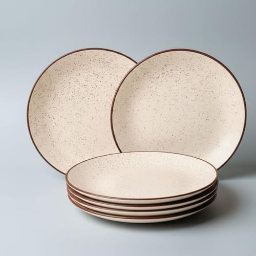 Freakway Stoneware Ceramic |10.6 Inch| Dinner Plates Set of 6 Pcs | Microwave Safe, Dishwasher Safe | Kitchen, Dining, Restaurants, Gifting | Sandstone Speckle - Image 2