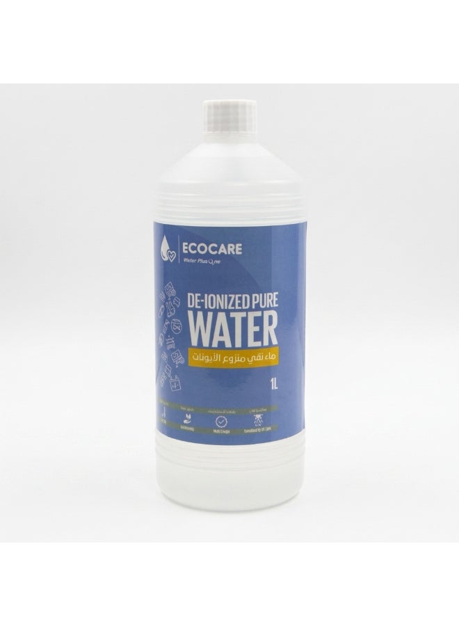 Ecocare LLC Eco Water Pure Deionized Water 1L – Distilled Water for Medical Use, Pure Water, Contaminant-Free, Impurity-Free, Ideal for Labs, Equipment, Humidifiers, Batteries - Image 1