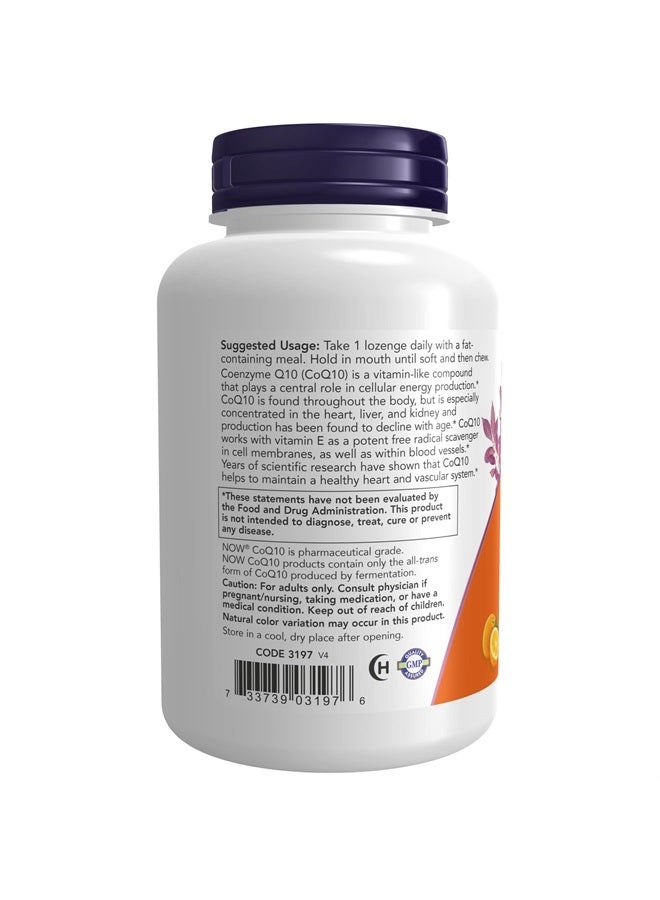 now Supplements, CoQ10 200 mg, Pharmaceutical Grade, All-Trans Form produced by Fermentation, 90 Lozenges - Image 3