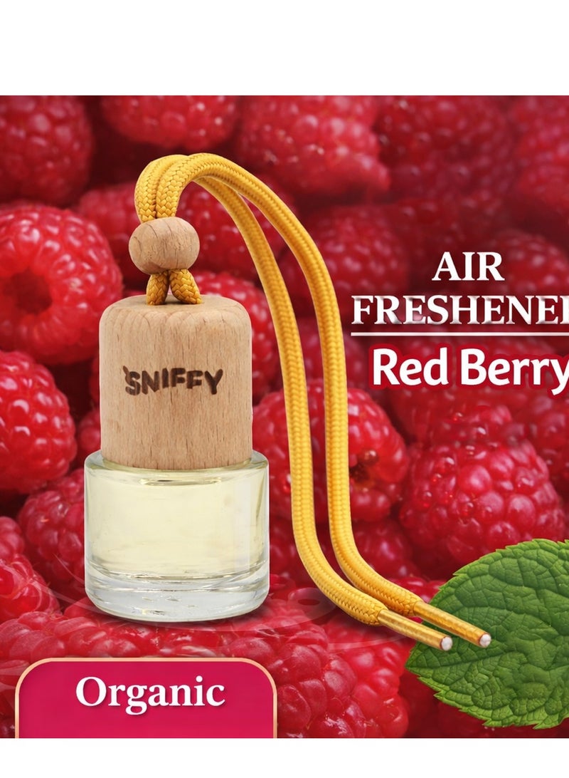 SNIFFY  RAD BERRY Car Air Freshener Hanging Diffuser – Natural Essential Oil Auto Air Freshener, Alcohol-Free Long Lasting Fresh Rad Berry Car Scent, Car Rear View Mirror Perfume Bottle for Auto, Home & Office - Image 4