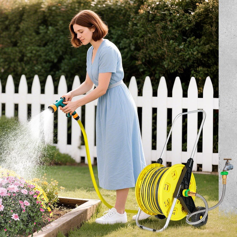 Beeplove 3ft Short Garden Hose with Female to Female Connector - Metal Leakproof Leader Hose for Hose Reel, Heavy Duty 304 Stainless Steel Flexible Hose for Outdoor Garden Watering Car Pet Cleaning - Image 4