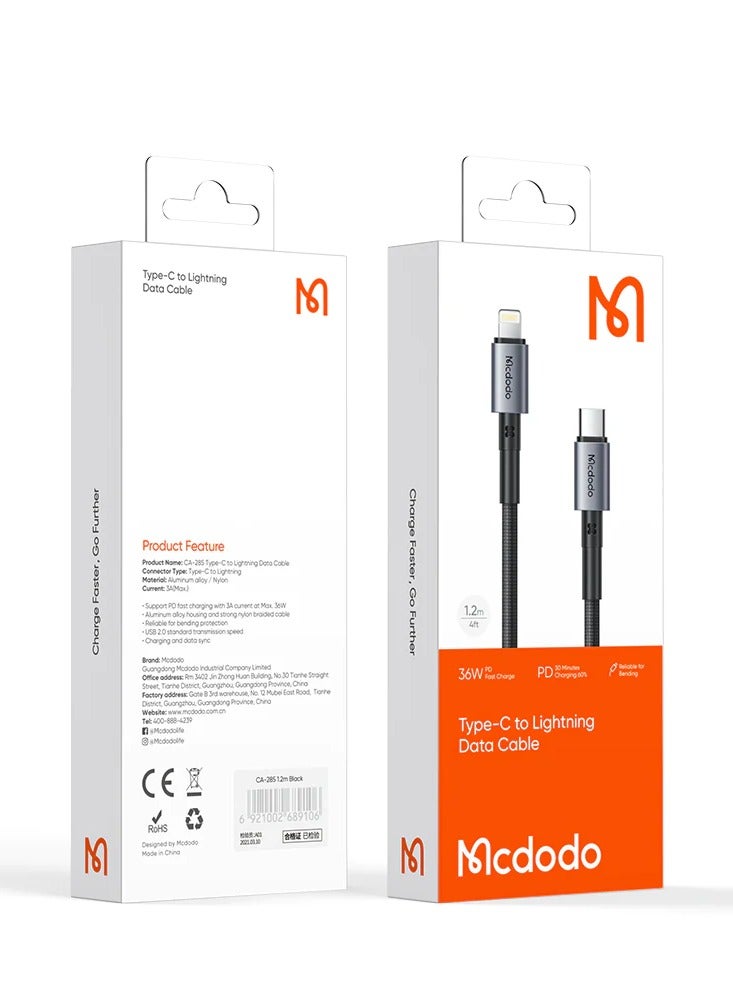 Mcdodo CA 2850  36W Type-C to Lightning Data Cable 1.2m - Image 2