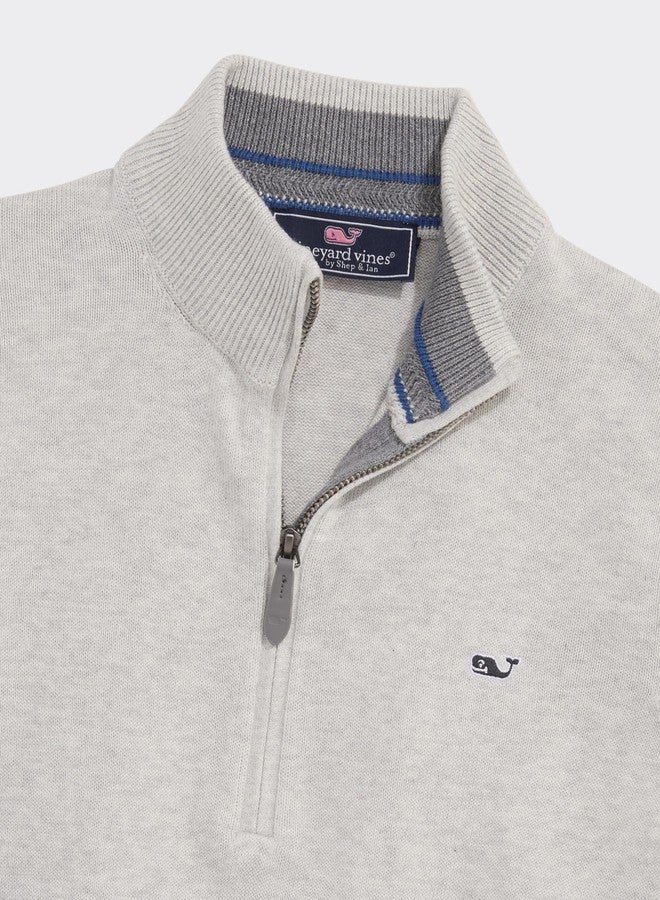 فينيارد فاينز سترة Vineyard Vines Boathouse بسحاب ربعي، لون رمادي فاتح، مقاس 2T - Image 3
