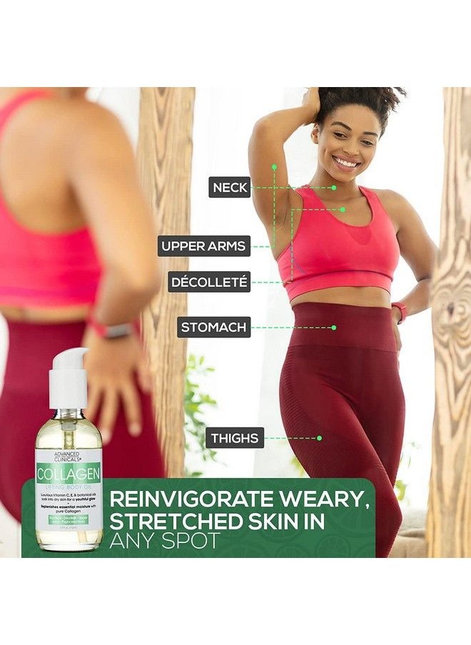Advanced Clinicals - Collagen Body Cream Moisturizer Lotion + Collagen Body Oil Skin Care 2 Piece Set Tightening Firming & Hydrating Skin Care Set To Reduce Crepey Skin Wrinkles & Stretch Marks - Image 1