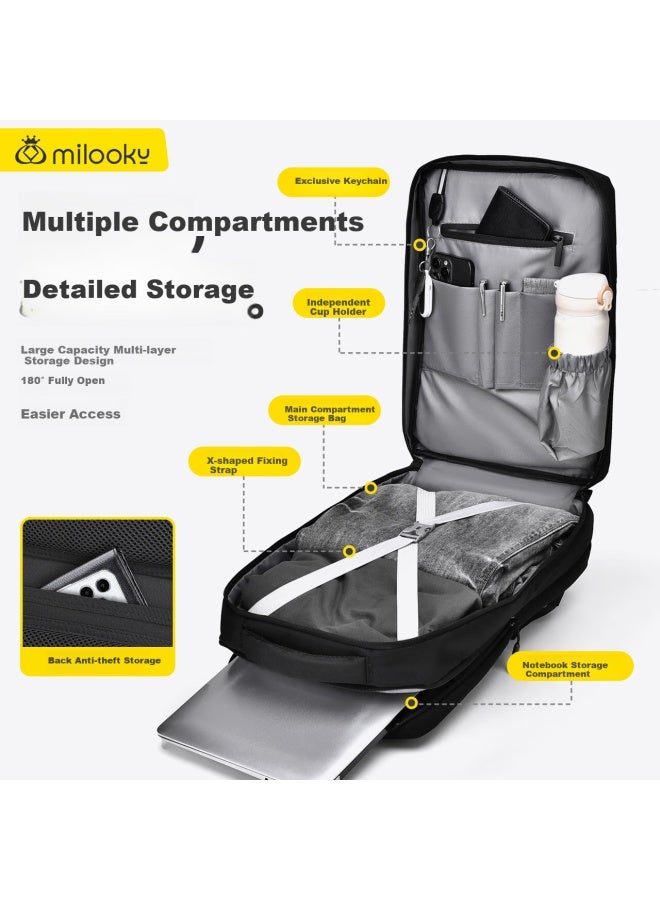 Milooky Laptop Backpack For Men, 14/15.6/16 Inch Business Travel Large Capacity School Bag - Image 2
