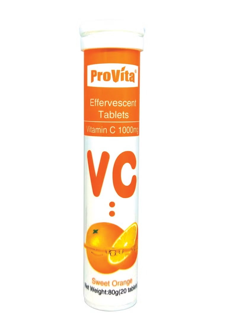 PROVITA VITAMIN C 1000 MG 20 EFFERVESCENT TABLETS - Image 1