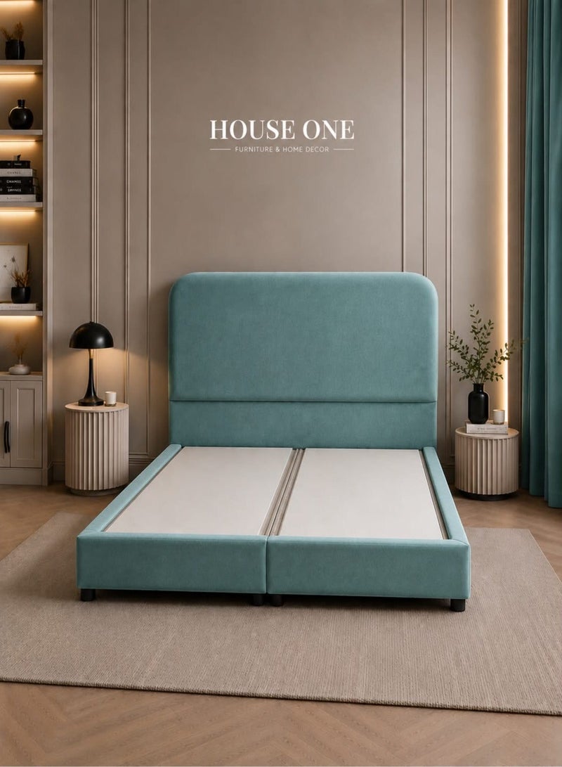 House One Leen | Velvet Bed Frame - Turquoise - Image 1