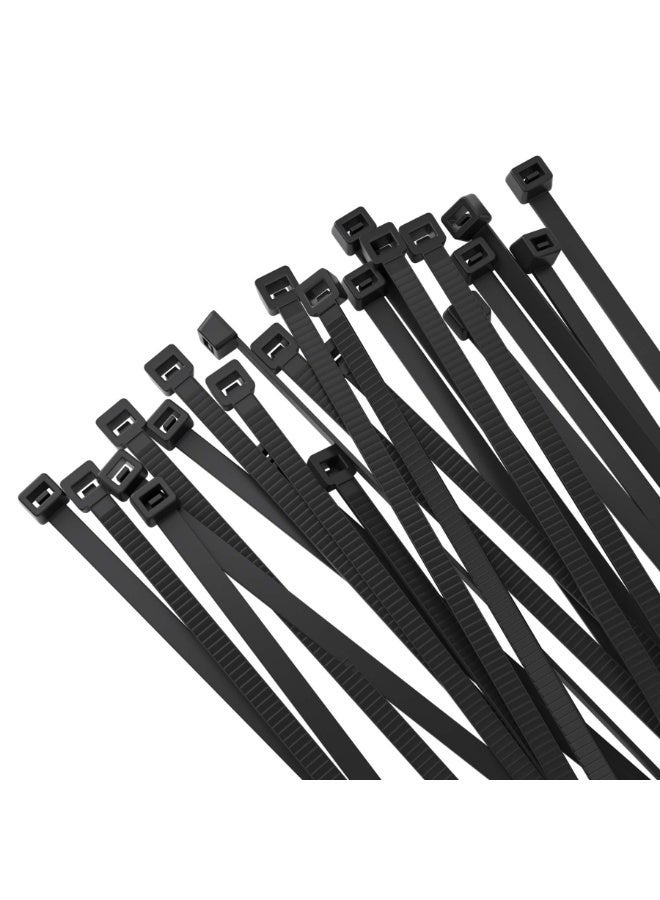LEBOCADO 12 Inch Zip  Premium Plastic Ties Self Locking 100 Pack Nylon Cable Ties with 22.7 kg Tensile Strength, Self Locking Black Nylon Cable Ties for Indoor and Outdoor - Image 1