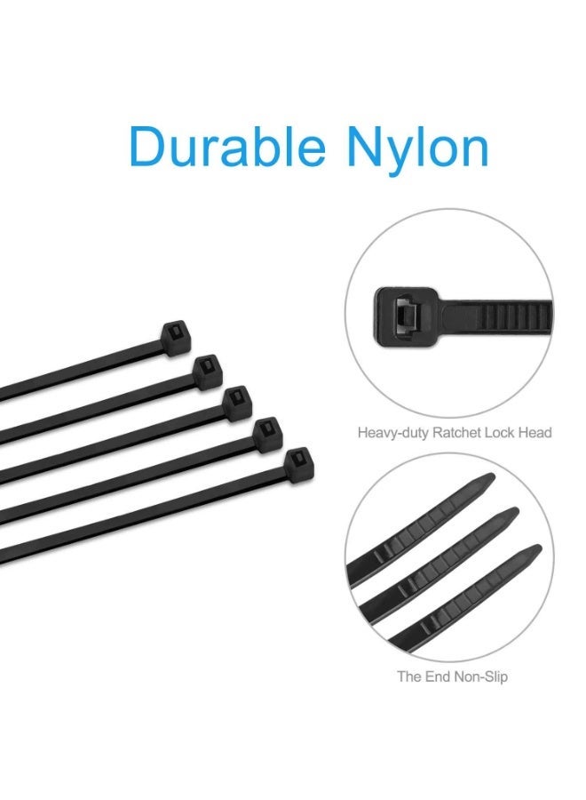 LEBOCADO 12 Inch Zip  Premium Plastic Ties Self Locking 100 Pack Nylon Cable Ties with 22.7 kg Tensile Strength, Self Locking Black Nylon Cable Ties for Indoor and Outdoor - Image 4