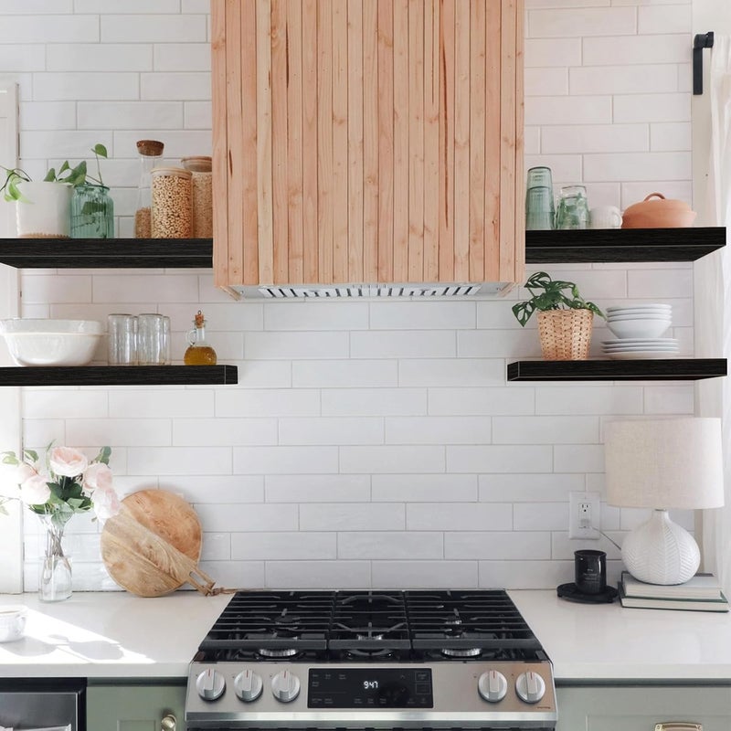 QEEIG Black Floating Shelves Bathroom Shelf Bedroom Kitchen Modern Small Book Shelf for Wall Set of 4 (015-B4), FS015 - Image 5