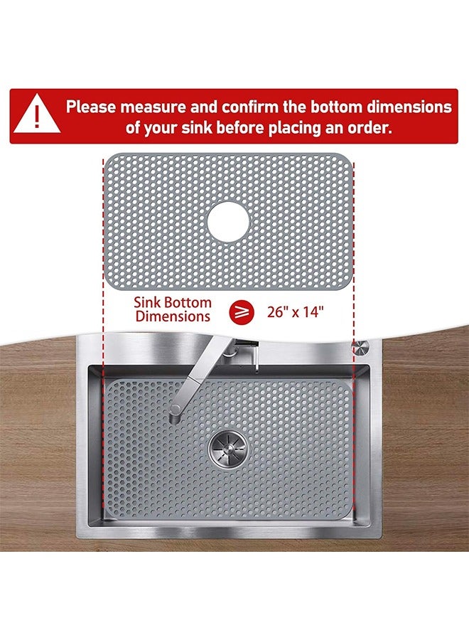 Silicone Sink Mat, 66 x 35 CM Sink Protectors for Kitchen Sink with Center Drain, Kitchen Sink Accessory, Non-Slip Sink Mats for Bottom of Farmhouse Stainless Steel Sink - Image 2