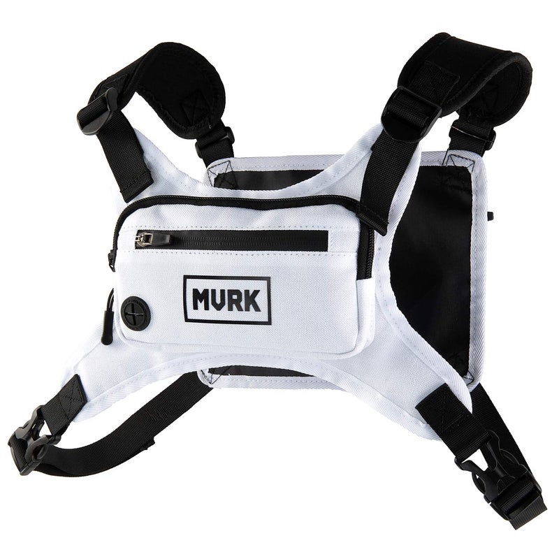Mvrk Water Resistant Chest Pack - Lightweight Running Pack For Workouts  Running Phone Holder With Extra Storage  Minimalist Running Vest  Running Backpack - Chest Bag - Running Belt (White)