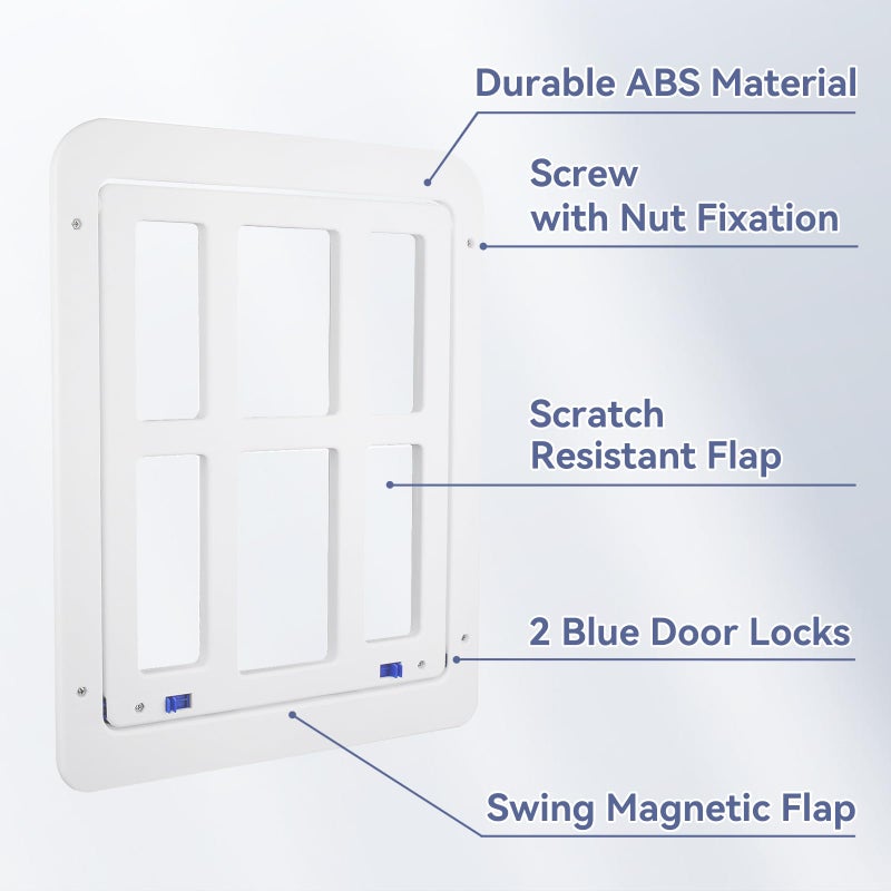 NAMSAN Dog Screen Door, Flap Opening 11.2 x 14.4 inches, Dog Door for Screen Door, Large Pet Door for Sliding Door Magnetic Self-Closing, Screen Door with Doggie Door Built in, Lockable, White - Image 4